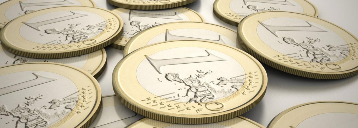 Euro munten op tafel